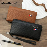 Men's Fashionable Zipper Wallet with Handheld Design