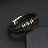 Handcrafted Multi-Layer Magnetic Leather Bracelet