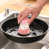 Multifunctional Cleaning Brush Kitchen Dispense Soap Water Dish
