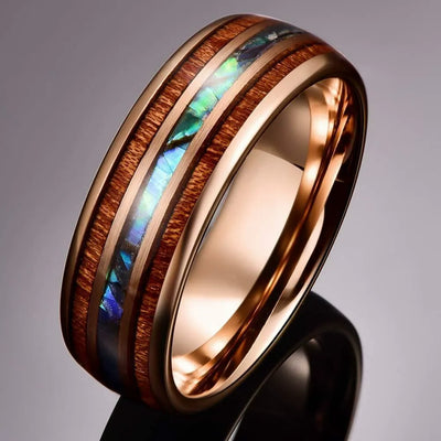 Men’s Rose Gold Wooden Finger Ring