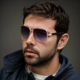 Anti-Glare Square Metal Driving Glasses