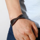 CrossKnot Multi-Strap Leather Bracelet