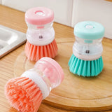 Multifunctional Cleaning Brush Kitchen Dispense Soap Water Dish