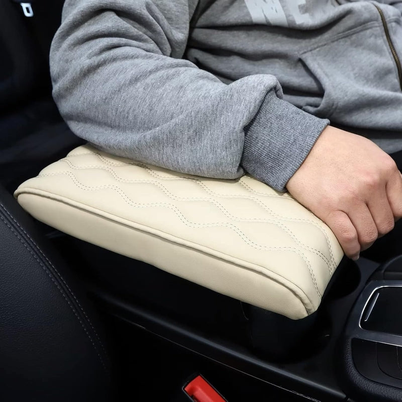 PU Leather lattice Pattern Embroider Car Hand Support