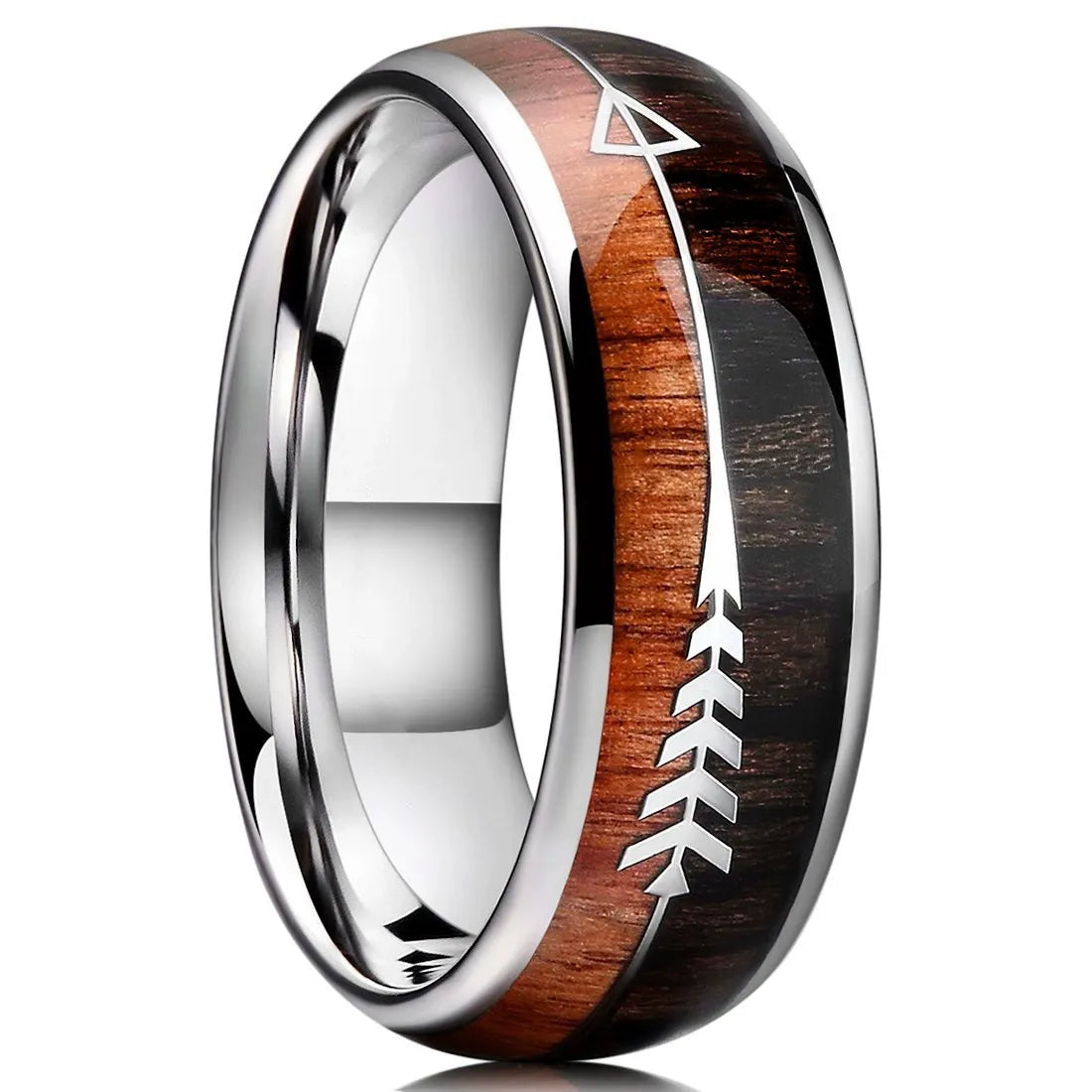 Titanium Steel Fishbone Arrow Finger Ring