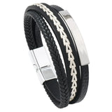 Multi-layered Men's Leather Bracelet