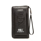 Men's Long Zipper Clutch Wallet with Large Capacity