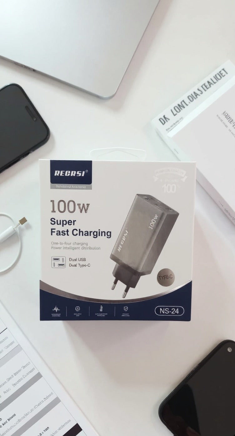 100W Super Fast Charging Multi-Port Adapter & Cable