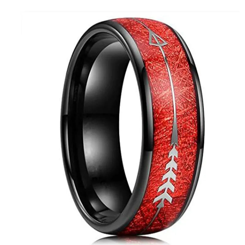 Titanium Steel Fishbone Arrow Finger Ring