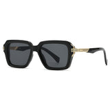 Retro Double Beam Square Frame Sunglasses