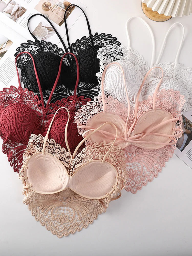 Elegant Floral Lace Bralette For Women ( Set of 2 )