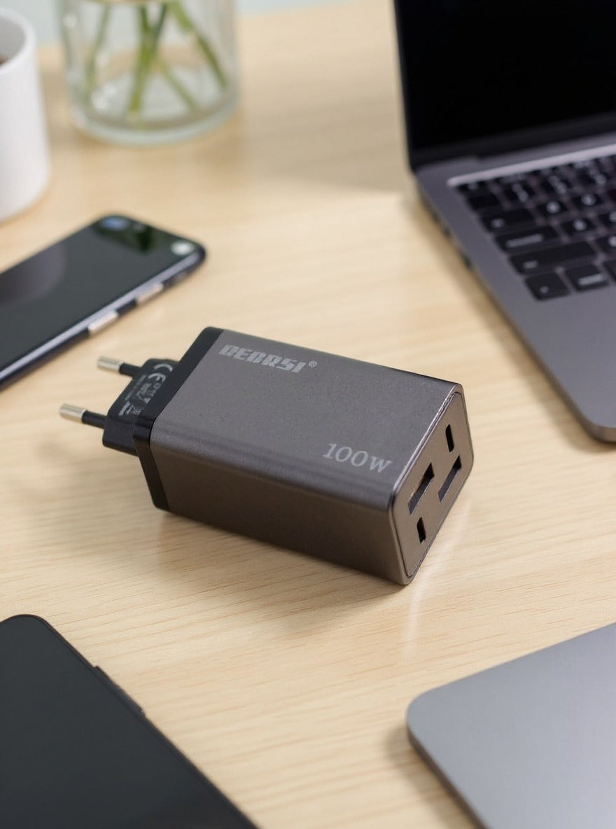 100W Super Fast Charging Multi-Port Adapter & Cable