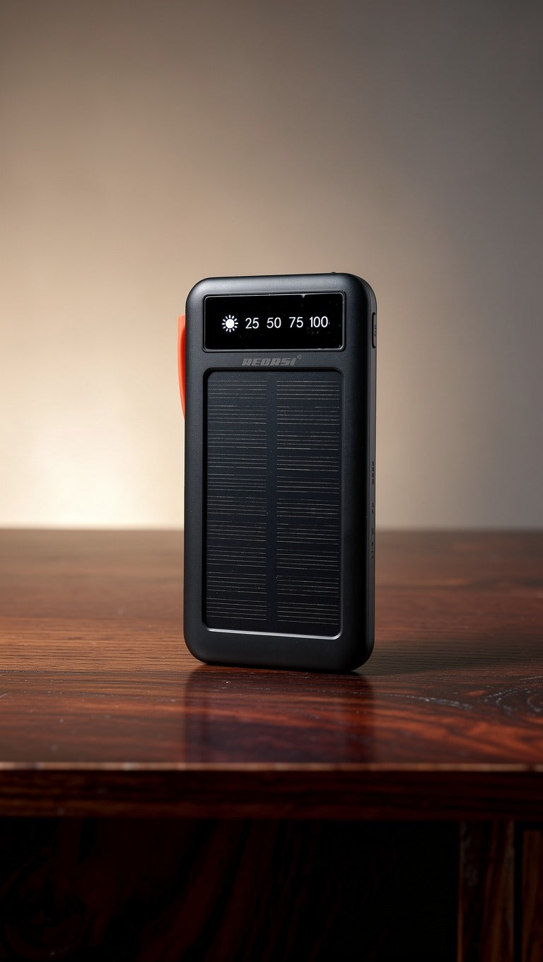 10000mAh Solar LED Multi Cable Power Bank