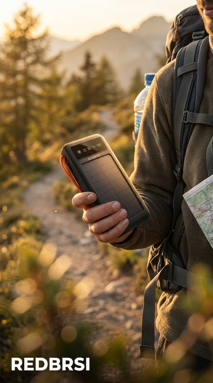 10000mAh Solar LED Multi Cable Power Bank