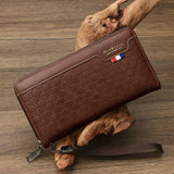 Men's Fashionable Zipper Wallet with Handheld Design