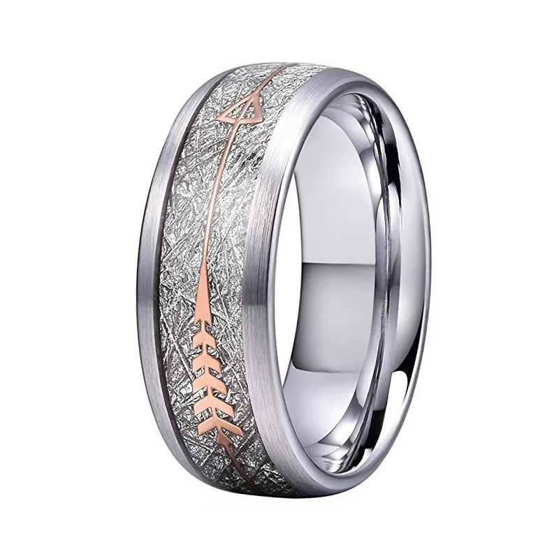 Titanium Steel Fishbone Arrow Finger Ring