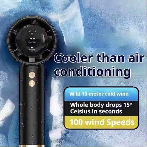Compact Digital Display Turbo Cooling Hand Fan