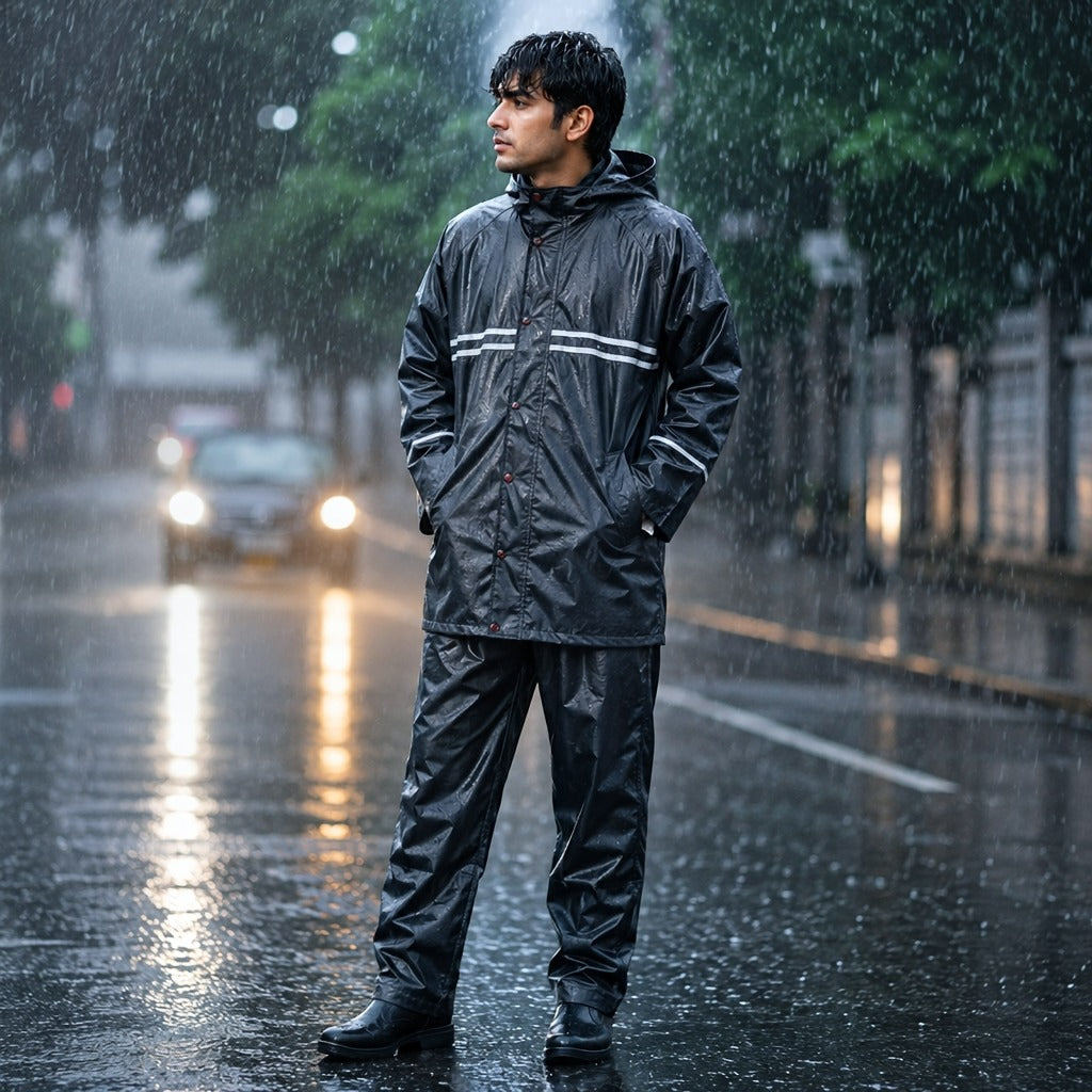 Windproof Full Coverage Raincoat Set (XXL)