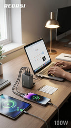 100W Super Fast Charging Multi-Port Adapter & Cable