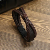 CrossKnot Multi-Strap Leather Bracelet