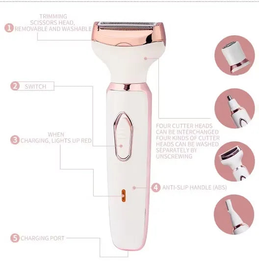 4-in-1 Rechargeable Smart Hair Remover & Grooming Kit