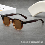 Retro Thick Oval Frame Sunglasses