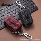 Crocodile Pattern Cowhide Key Holder