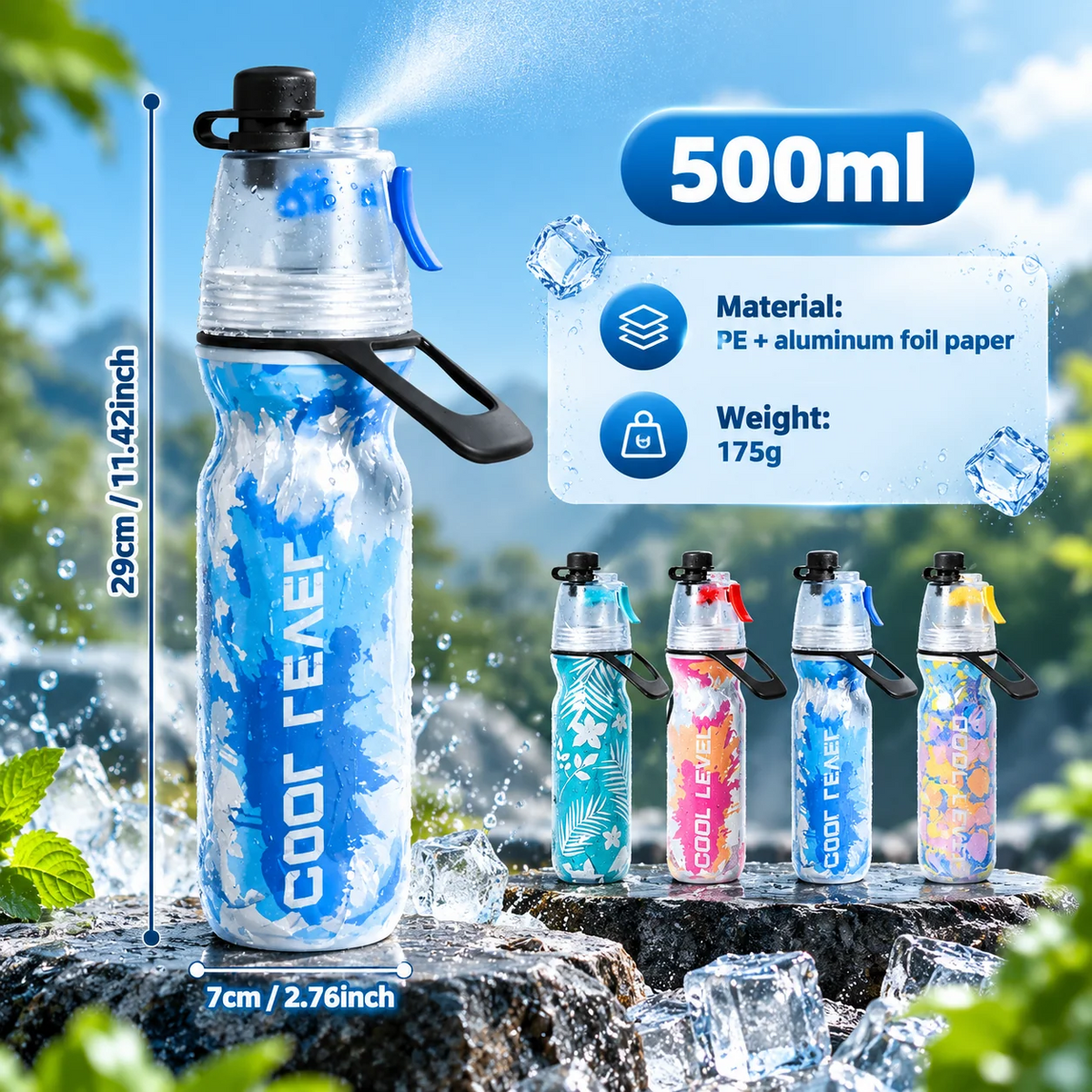 Spray Cool Sports Water Bottle