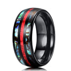 Red Striped Stainless Finger Ring