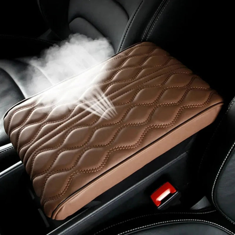 PU Leather lattice Pattern Embroider Car Hand Support