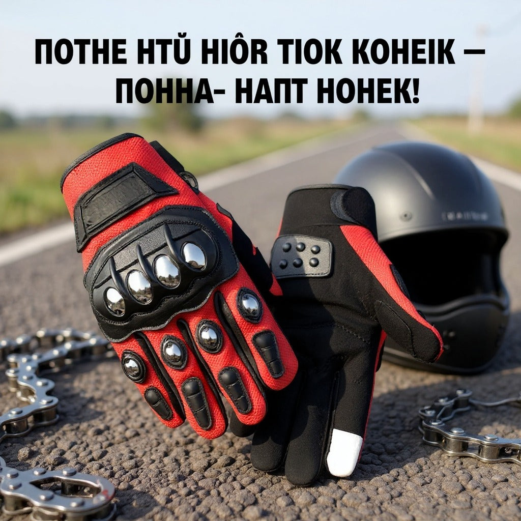 Stainless Steel Shell Motorbike Safety Gloves