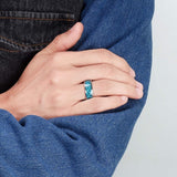 Ocean Blue Stainless Steel Finger Ring
