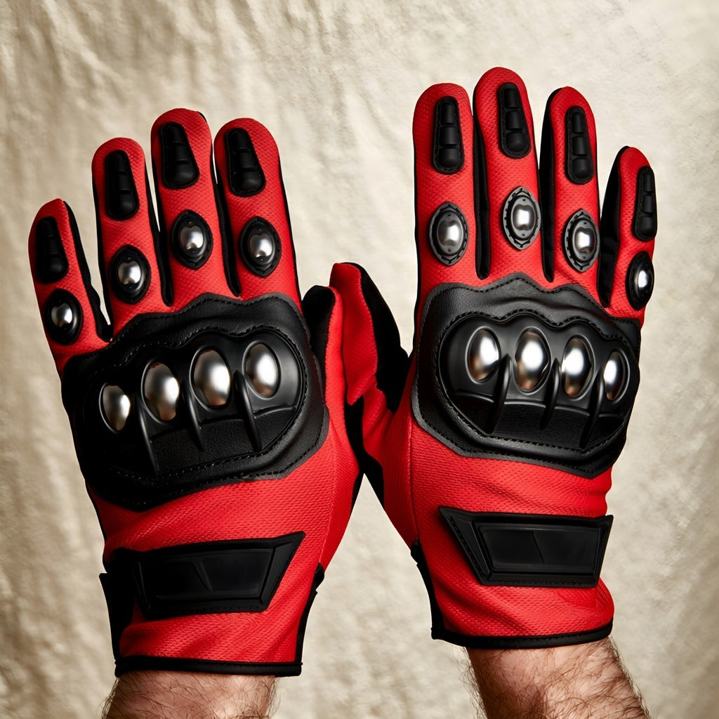 Stainless Steel Shell Motorbike Safety Gloves