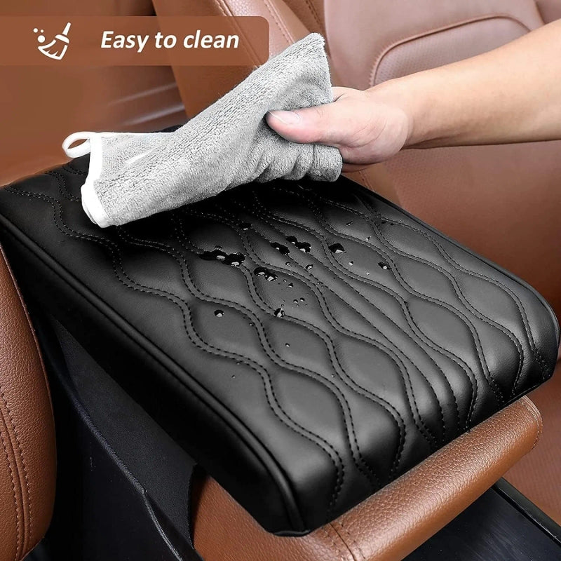 PU Leather lattice Pattern Embroider Car Hand Support