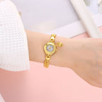 Gold Quartz Bracelet Pendant Watch