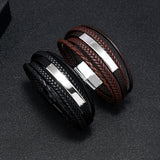 Multi-Layer Braided Men's Leather Bracelet