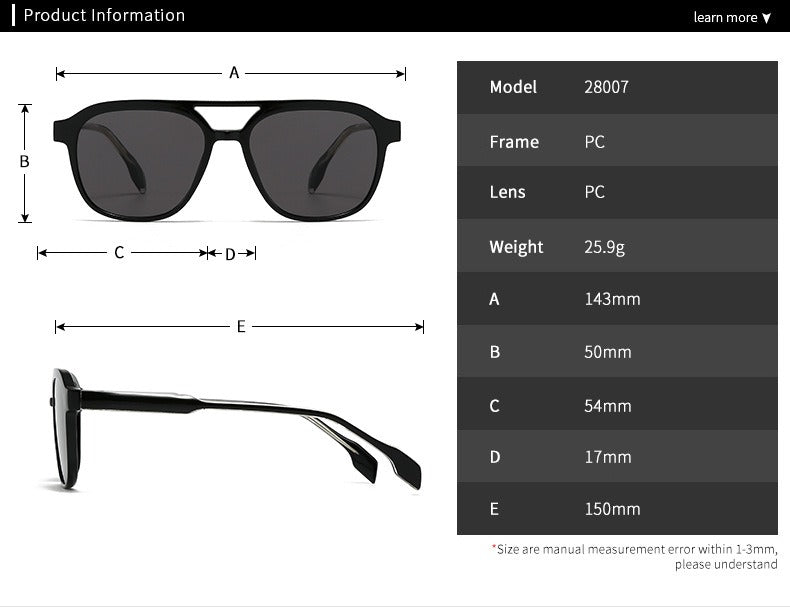 Square Frame Retro Acrylic Sunglass