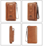 Men's Long Zipper Clutch Wallet with Large Capacity