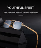 European Retro Frameless Men Sunglasses