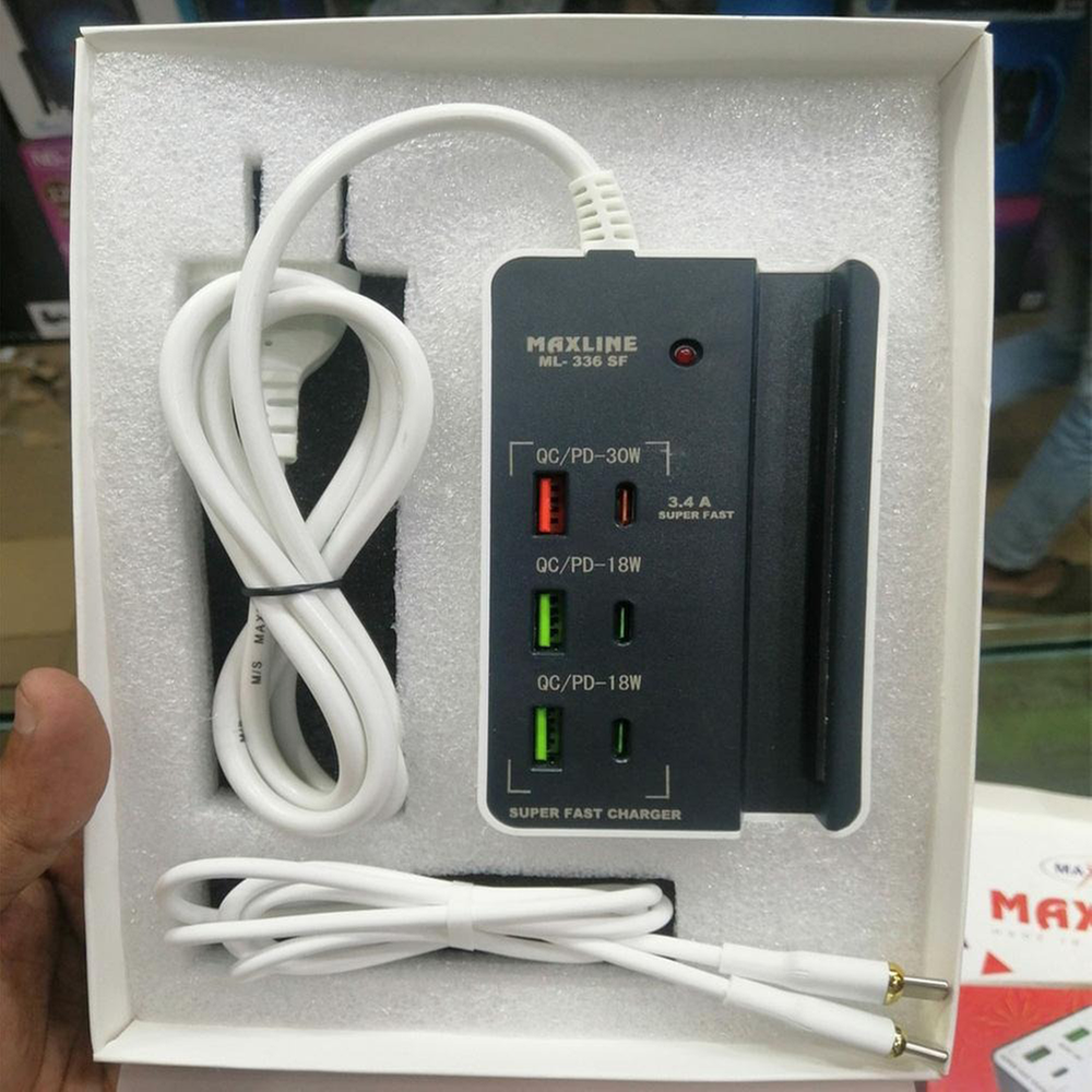 Maxline 6 USB Travel super Fast Charger Multi-Plug