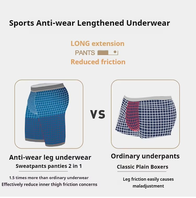 Breathable Anti-Chafing Men’s Boxer Briefs Long Fit (Set of 2)