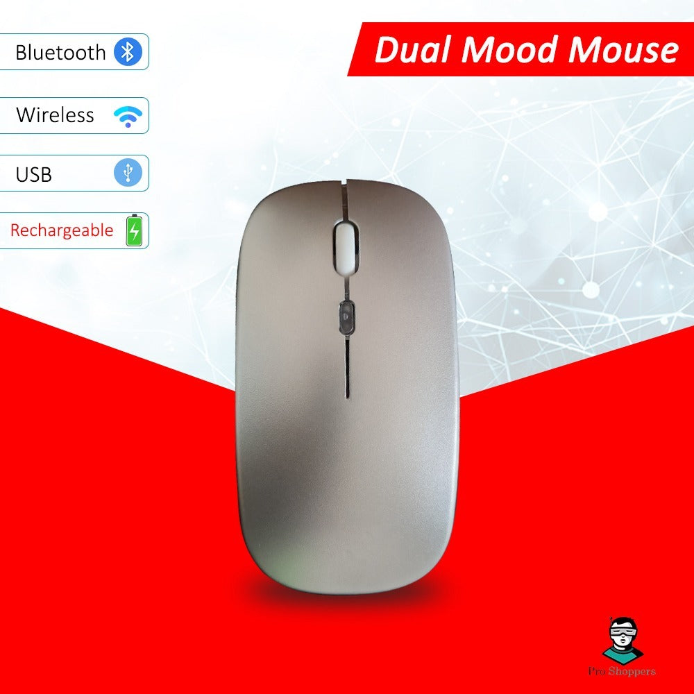 Silent Wireless and Bluetooth Slim Mouse