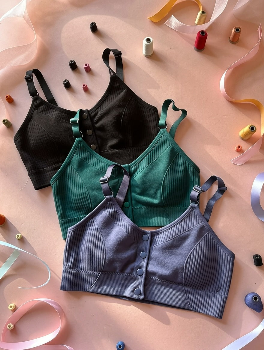 Ultra Soft Ribbed Bra ( Set of 3 )