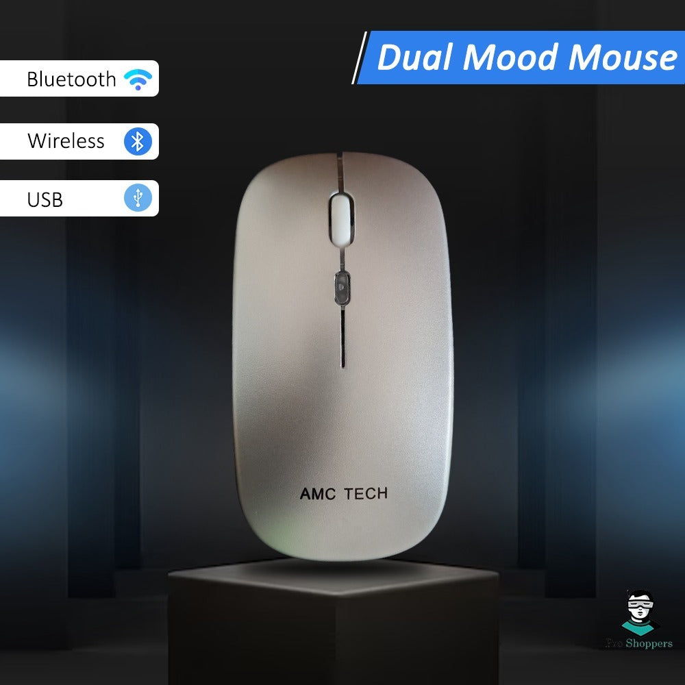 Silent Wireless and Bluetooth Slim Mouse