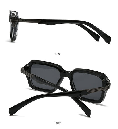 Retro Double Beam Square Frame Sunglasses