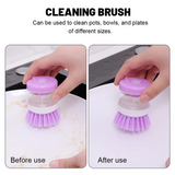 Multifunctional Cleaning Brush Kitchen Dispense Soap Water Dish