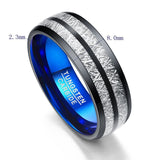 Sleek Blue Stripe Men's Finger Ring