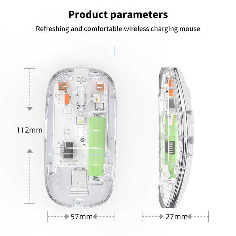 Transparent Silent Dual-Mode Bluetooth Wireless Optical Mouse