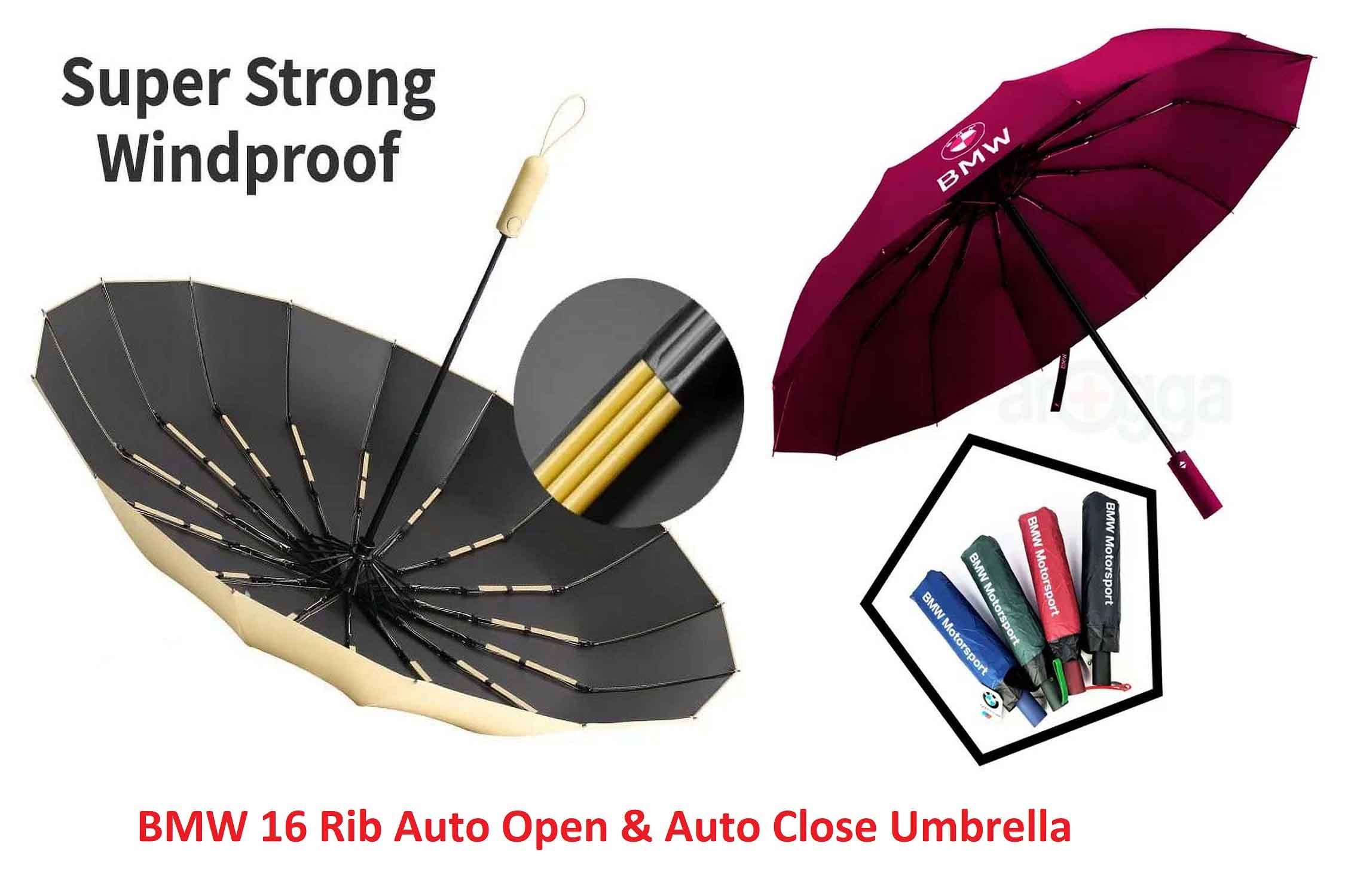 Strong Windproof 16 Ribs Auto Umbrella