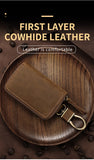 Vintage Cowhide Car Key Cover(Single Zipper)